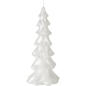 Świeca choinka Christmas Tree biały metalik 21,6 cm