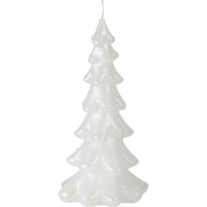 Świeca choinka Christmas Tree biały metalik 16 cm