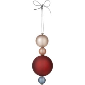 Dekoracja choinkowa String czerwono-perłowa