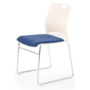 Fotel konferencyjny Memos - biały + niebieski