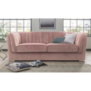 Canapea fixa tapitata cu stofa, 3 locuri Upton Grande Pink, l220xA90xH80 cm
