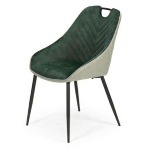 Pikowane krzesło kubełkowe Xeni - zielone