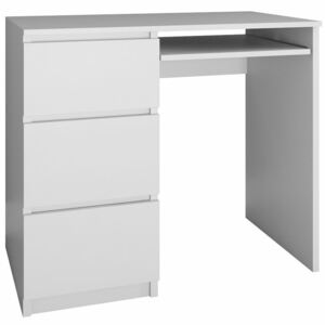 Nowoczesne biurko lewostronne Blanco 2X - biały mat
