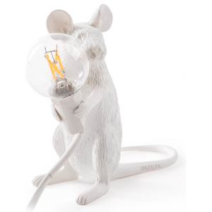 Lampa stołowa Seletti Mouse Sitting biała