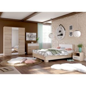 Imperial Sypialnia Avrora 5, z łóżkiem 160x200 cm, dąb sonoma /biała