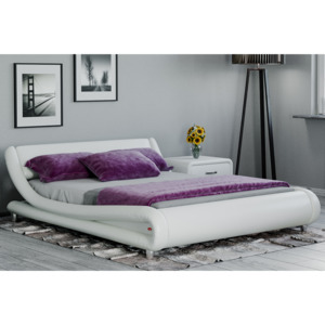 Łóżko z materacem tapicerowane 180x200 114 białe