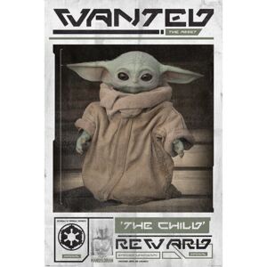 Plakat, Obraz Star Wars The Mandalorian - Wanted The Child Baby Yoda, (61 x 91,5 cm)
