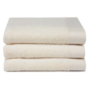 Zestaw 3 kremowych ręczników Seahorse Pure, 60x110 cm