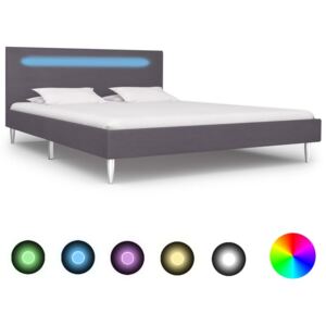 Rama łóżka PERVOI LED, szara, 140x200 cm