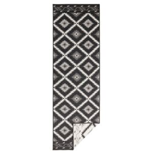 Czarno-kremowy wytrzymały chodnik dwustronny Bougari Twin Supreme Duro, 80x250 cm