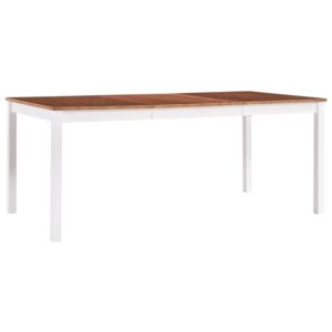 Stół jadalniany VIDAXL, biało-brązowy, 180x90x73 cm