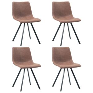 Krzesła jadalniane vidaXL, 4 szt., brąz, sztuczna skóra