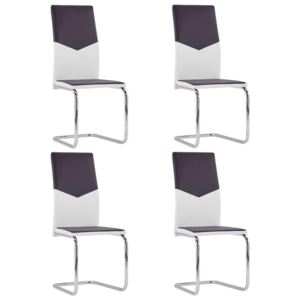 Krzesła stołowe VidaXL, brązowe, sztuczna skóra, 4 sztuki