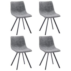 Krzesła jadalniane vidaXL, 4 szt., szare, sztuczna skóra