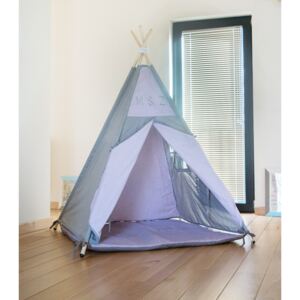 Tipi - namiot dla dzieci z indywidualnym napisem i pomponami Z matą podłogową