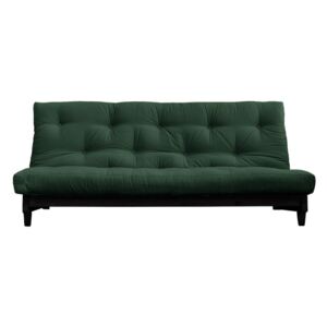 Sofa rozkładana z ciemnozielonym pokryciem Karup Design Fresh Black/Forest Green