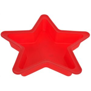 Silikonowa forma do pieczenia La Cucina w kształcie gwiazdy 26 x 26 x 4 cm czerwona