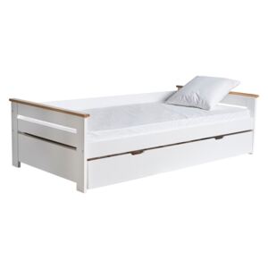 Białe rozkładane łóżko Marckeric Lola, 90x190 cm