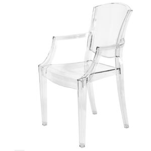 Krzesło Designerskie PEONY w stylu nowoczesnym transparentny bezbarwny kolor: bezbarwny (transparentny), Materiał: poliwęglan, EAN: 5903949790238