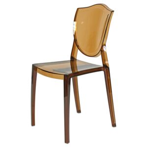 Krzesło Designerskie PRINCESS transparentne brązowe kolor: brązowy transparentny, Materiał: poliwęglan