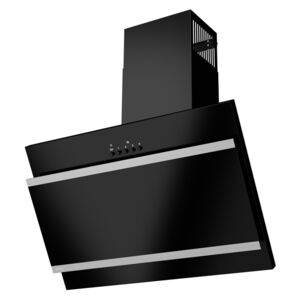 Okap kuchenny HAAG Vertical Bis Black GPZ500 LED-SMD! NOWOŚĆ! 60 Szlachetna Satyna, czarny, grube szkło wysokiej jakości w kolorze czarnym