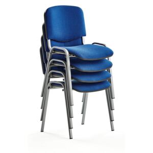 Krzesło konferencyjne NELSON, 4 szt., tkanina, niebieski, szary