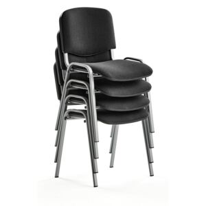 Krzesło konferencyjne NELSON, 4 szt., tkanina, czarny, szary