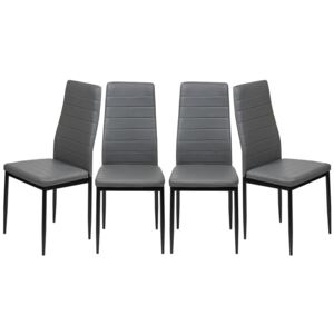 4 krzesła tapicerowane k1 popiel pasy nogi czarne
