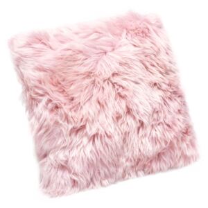 Różowa poduszka z owczej skóry Royal Dream Sheepskin, 45x45 cm