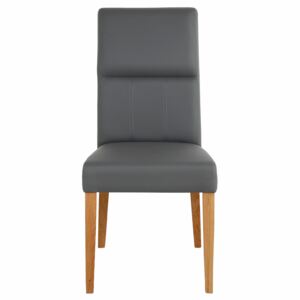 Wygodne krzesła ze sztucznej skóry, szare - 4 sztuki