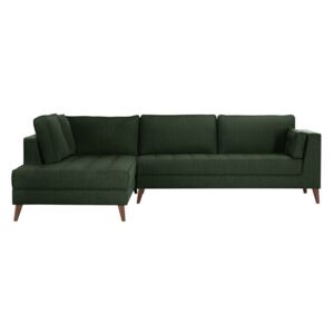 Zielona lewostronna sofa narożna Stella Cadente Maison Atalaia