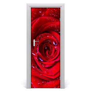 Naklejka samoprzylepna na drzwi Czerwona róża