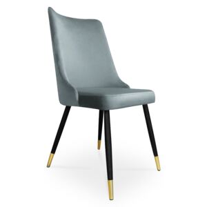 Krzesło VICTOR / srebrno-niebieski / noga czarno-złota / BL06
