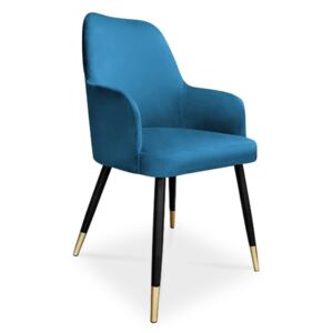 Krzesło EMMA / niebieski / noga czarno-złota / MG33