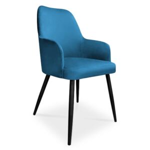 Krzesło EMMA / niebieski / noga czarna / BL33