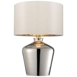 Stołowa LAMPA abażurowa WALDORF 61198 Endon klasyczna LAMPKA stojąca nocna do sypialni chrom beżowa