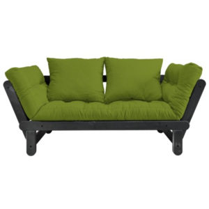 Sofa rozkładana Beat z czarnym stelażem - zielona