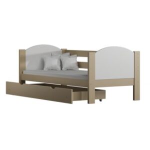 Łóżko drewniane URWISEK F2 160x80 cm, kolor biało-wanilia