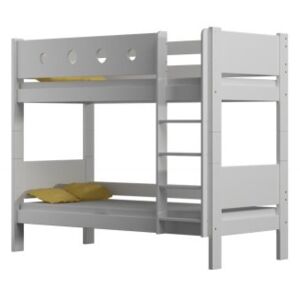 Drewniane łóżko piętrowe URWISEK P 160x80cm, kolor biały