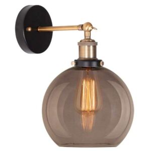 Industrialna LAMPA ścienna NEW YORK LOFT NO. 2 S LA035/W_smoky Altavola szklana OPRAWA kula ball KINKIET przydymiony