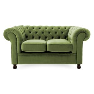 Zielona sofa 2-osobowa Vivonita Chesterfield