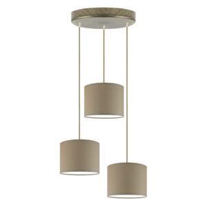 Lampa wisząca LYSNE Pueblo, 3x60 W, E27, beżowa/złota, 120x40 cm