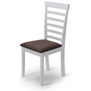 Krzesło drewniane tapicerowane Loft White/Brown, l43xA38xH94,5 cm