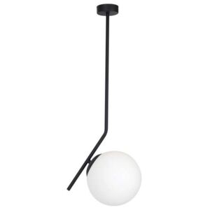 Sufitowa LAMPA loftowa ADX 1011PLG1 metalowa OPRAWA szklana kula ball czarna biała