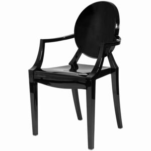 Krzesło Designerskie VALDI Glamour czarne z poliwęglanu kolor: Czarny, Materiał: poliwęglan