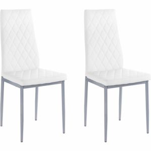 Nowoczesne, białe krzesła na metalowej ramie - 4 sztuki