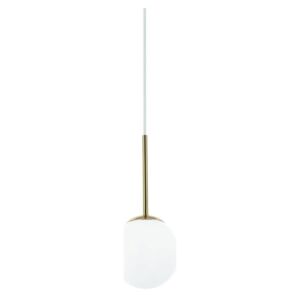 Lampa wisząca łazienkowa IP44 Bao I gold 1 punktowa złota szklany klosz - Orlicki Design