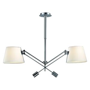 Lampa sufitowa 2 punktowa regulowana Pesso bianco kremowe abażury - Orlicki Design