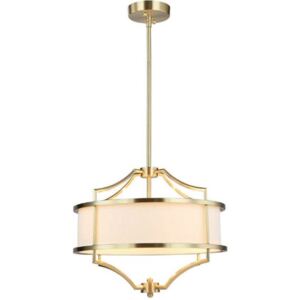 Lampa sufitowa złota 4 punktowa Stesso old gold S kremowy abażur - Orlicki Design