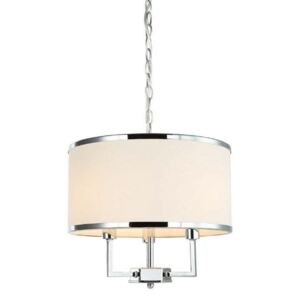 Lampa wisząca 3 punktowa chrom Casa cromo S z kremowym abażurem - Orlicki Design
